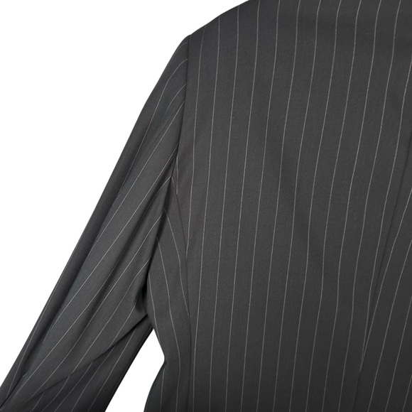 EMANUAL Emanuel Ungaro 44R Pinstripe Suit Jacket Blazer Formal Black Tie Work - Picture 5 of 11